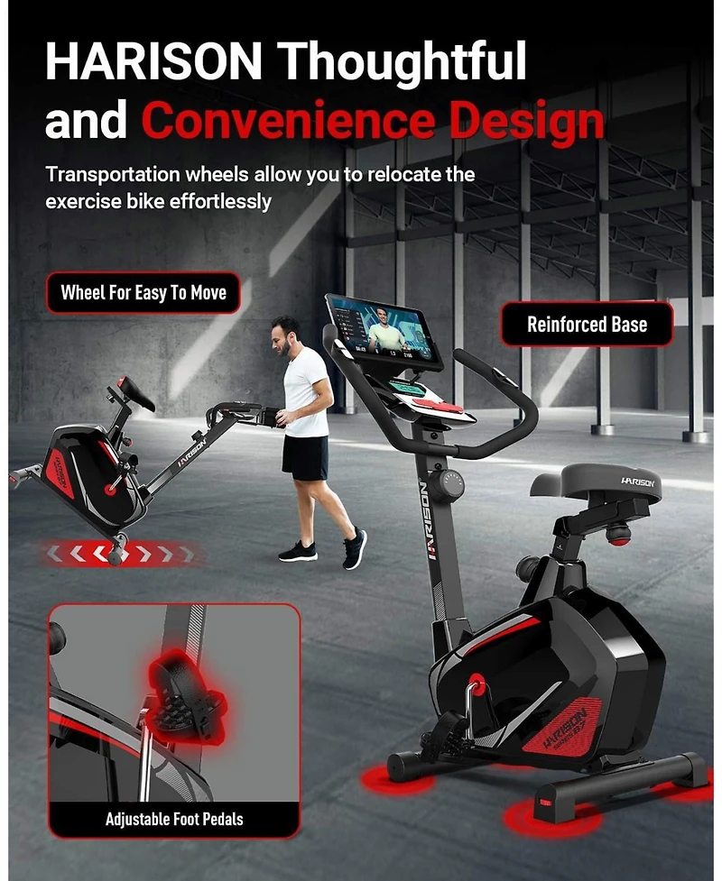 Harison Magnetic Exercise Bike for Home, 350 lbs Capacity, Lcd Monitor (Hrm-B7)