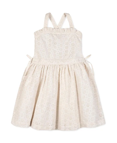 Hope & Henry Toddler Girls and Organic Ruffle Edge Eyelet Apron Dress