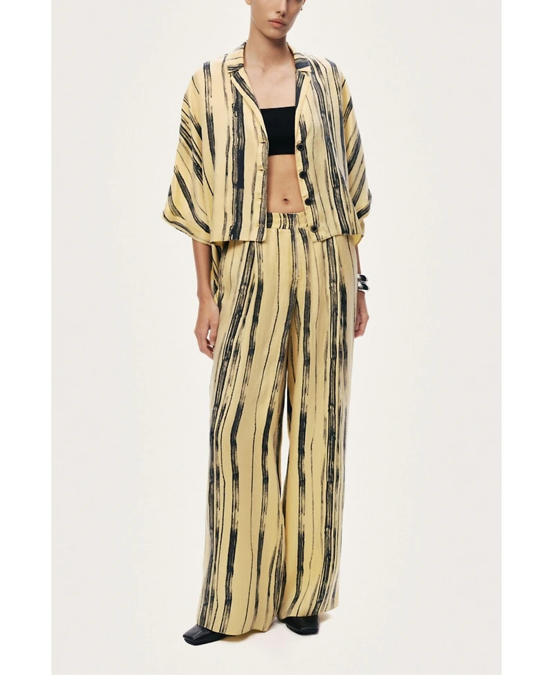 Nocturne Women's Striped Wide-Leg Pants