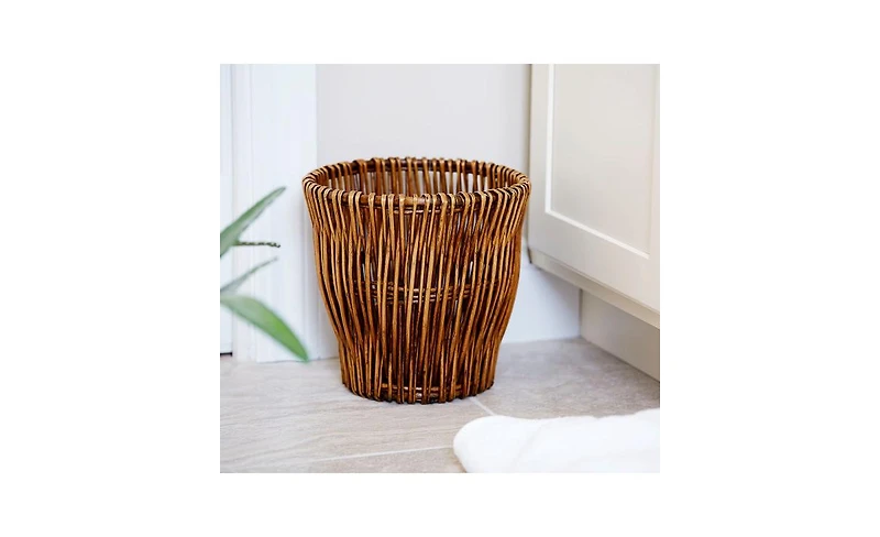 Household Essentials Small Reed Willow Waste Basket