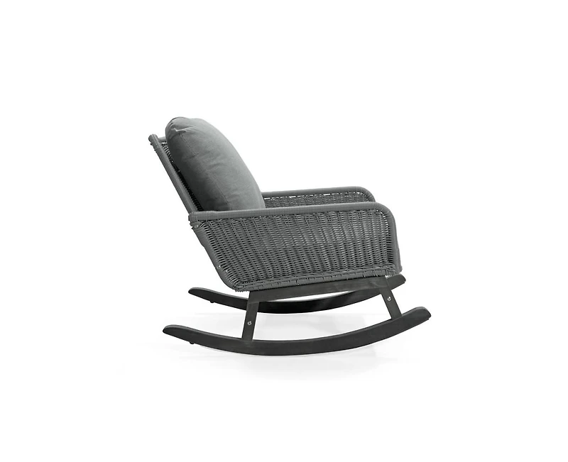 sumyeg Modern Wicker Rocking Chair with Cushions for Indoor and Outdoor (Set of 2)