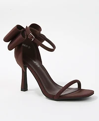 Berness Women's Oversized Bow Ankle Strap Stilettos