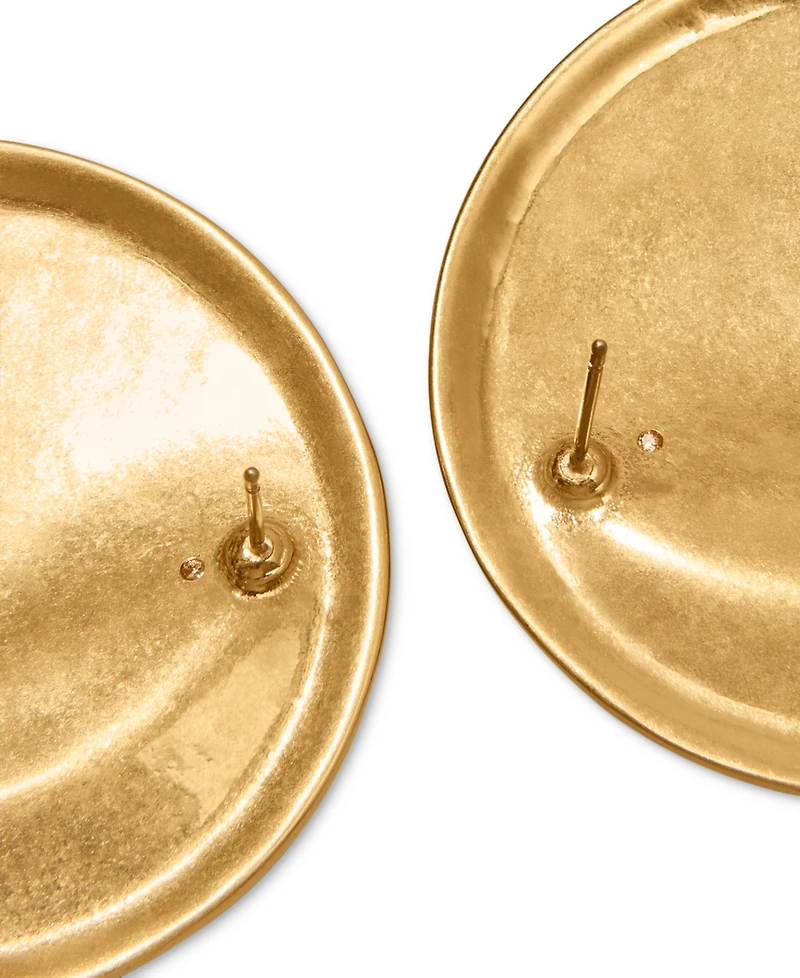 Donna Karan Worn 24k Gold Plated Oversized Wave Stud Earrings