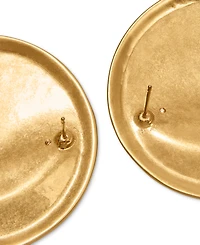 Donna Karan Worn 24k Gold Plated Oversized Wave Stud Earrings