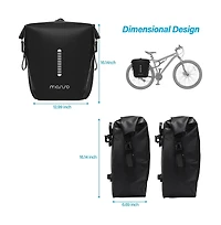 Aoligeijs Bike Panniers 2 Pack, 18L Waterproof Rear Rack Bicycle Bags with Roll Top Closure, Reflective Strips and Shoulder Strap for Commuting Travel