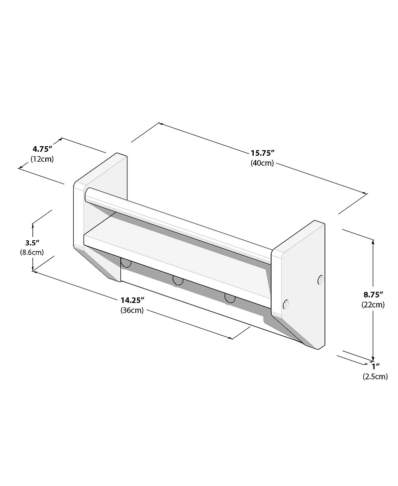 Max and Lily Wall Shelf with Pegs