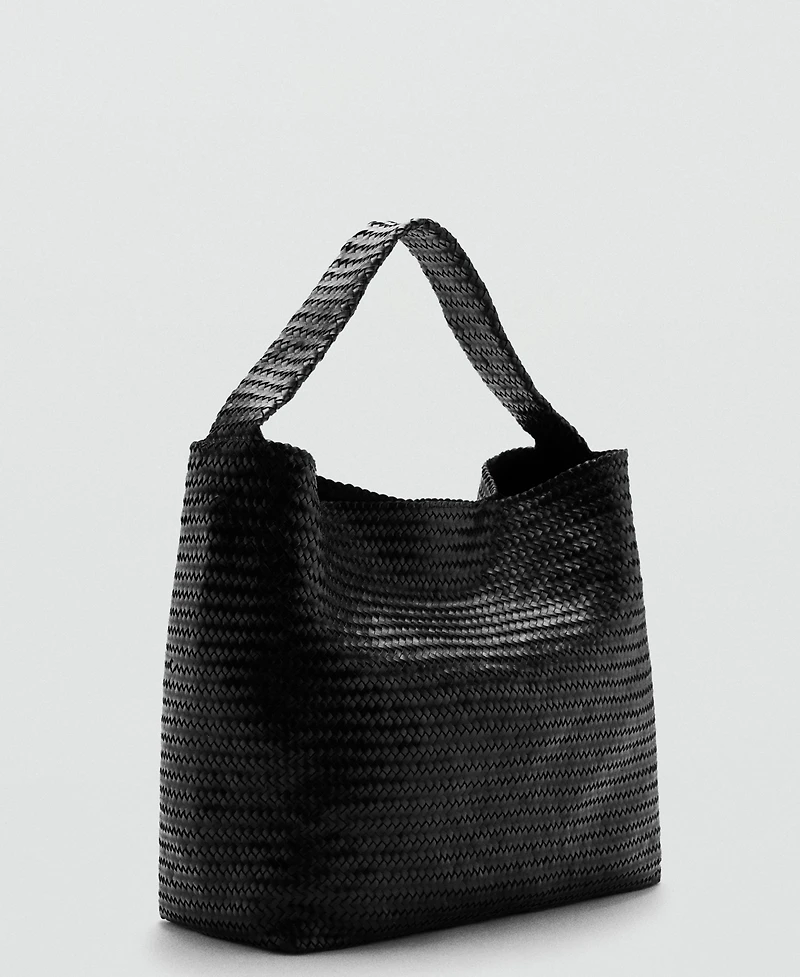Mango Women's Medium-Sized Braided Bucket Bag
