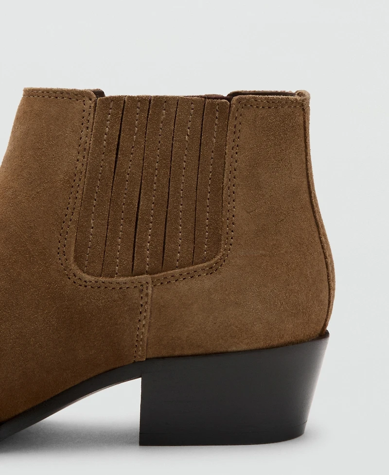 Mango Women's Suede Block-Heel Boots