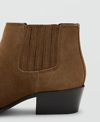 Mango Women's Suede Block-Heel Boots