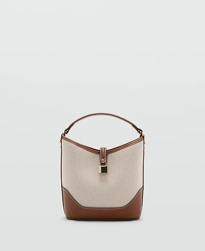 Mango Women's Contrasting Canvas Bucket Bag