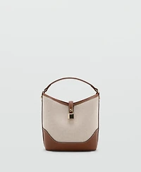 Mango Women's Contrasting Canvas Bucket Bag