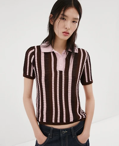 Mango Women's Knitted Polo-Neck Sweater