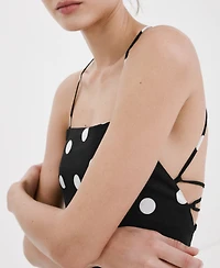 Mango Women's Lyocell Polka Dot Dress