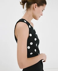 Mango Women's Asymmetrical Polka-Dot Top