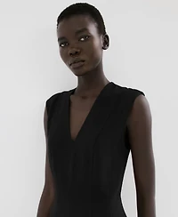 Mango Women's V-Neck Ruffle Dress