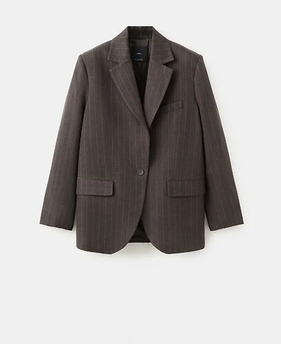 Mango Women's Pinstripe Suit Blazer