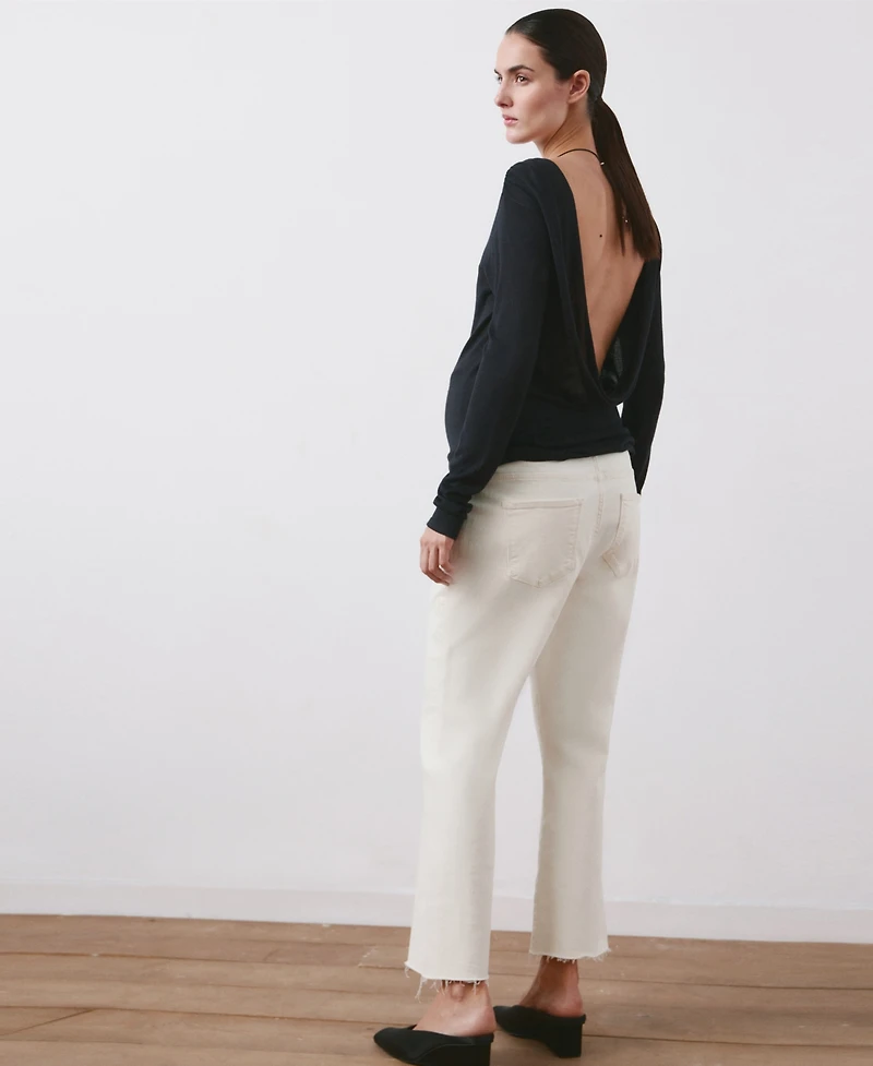 Mango Women's Maternity Flared Cropped Jeans