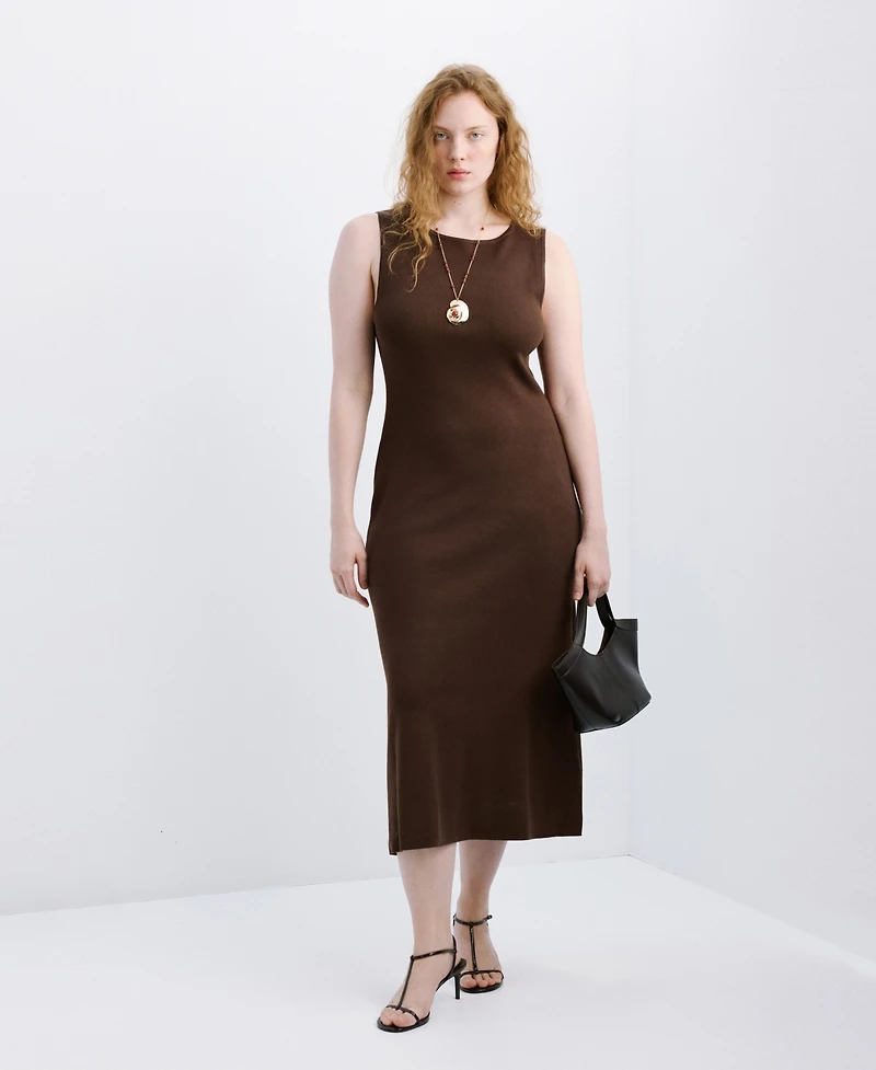 Mango Women's Fitted Midi-Dress
