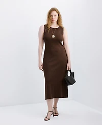 Mango Women's Fitted Midi-Dress