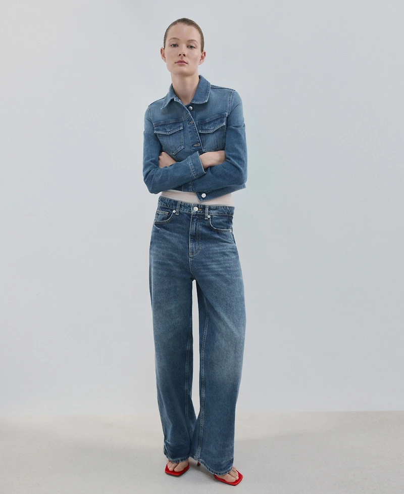 Mango Women's Pockets Denim Jacket