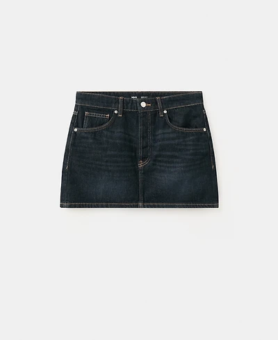 Mango Women's Low-Rise Denim Mini Skirt