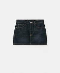Mango Women's Low-Rise Denim Mini Skirt
