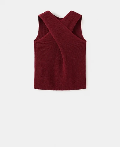 Mango Women's Knitted Wrap Top