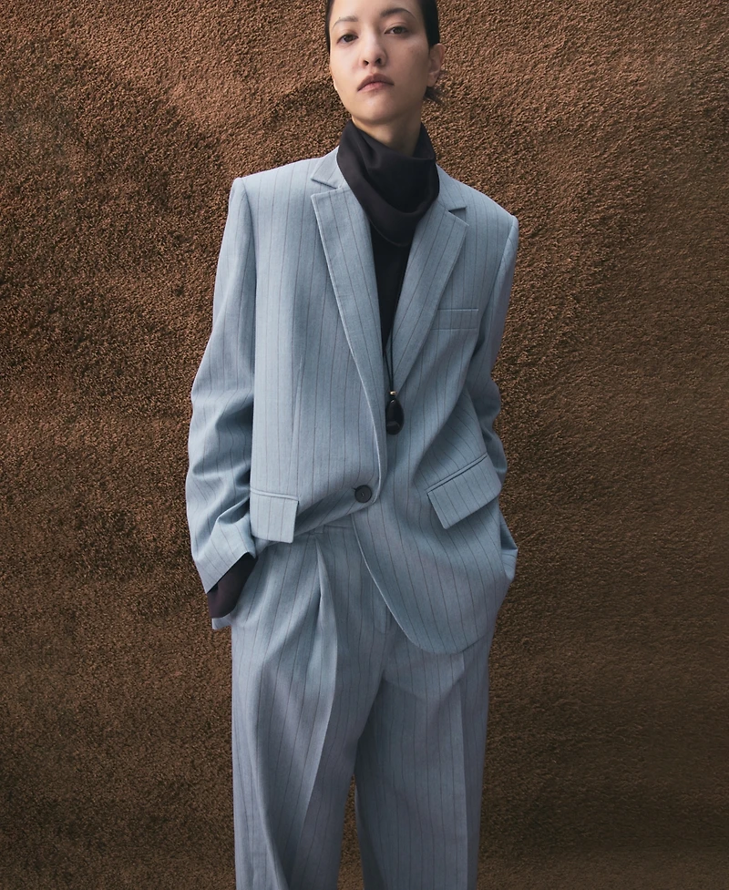 Mango Women's Pinstripe Suit Blazer