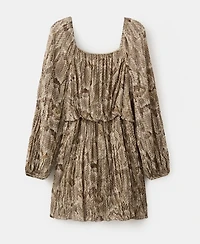 Mango Women's Flowy Animal Print Dress