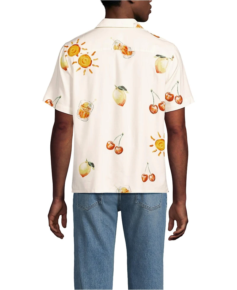 Lands' End Men's Short Sleeve Camp Collar Hawaiian Shirt