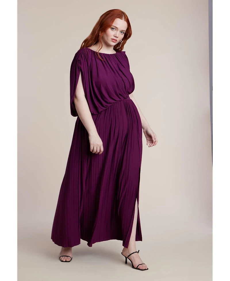 Eloquii Women's Plus Asym Bodice Maxi Dress