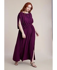 Eloquii Women's Plus Asym Bodice Maxi Dress