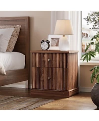 gaomon Adult 2-Drawer Nightstand, Engineered Wood Storage Bedside Table