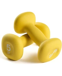 Sportneer Neoprene Dumbbells Set of 2 with 5 lb Hand Weights Non Slip Ergonomic Anti Roll Square Shape for Home Workout