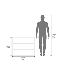 Fm Furniture Chinle Wall Cabinet in Melamine with Open Storage