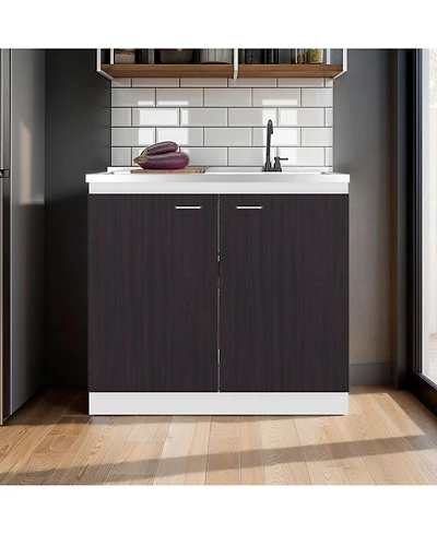 Fm Furniture Extremo Kitchen Storage Cabinet with 2 Doors and 3 Shelves