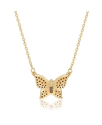 Suzy Levian New York Pave Cubic Zirconia Tapered Baguette Butterfly Necklace Sterling Silver