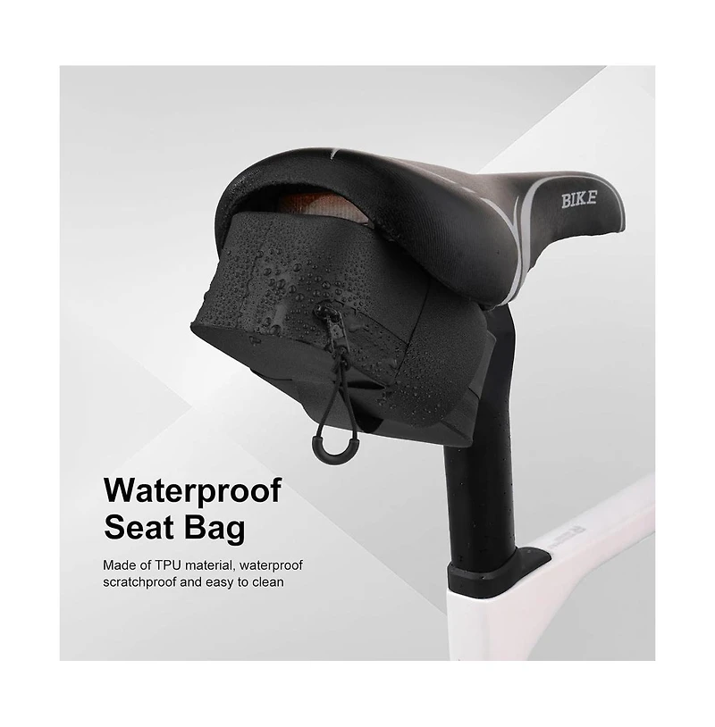 Aoligeijs Waterproof Bike Seat Bag 0.5L Lightweight Tpu Bicycle Saddle Under Storage for Road Mountain Commuter Cycling