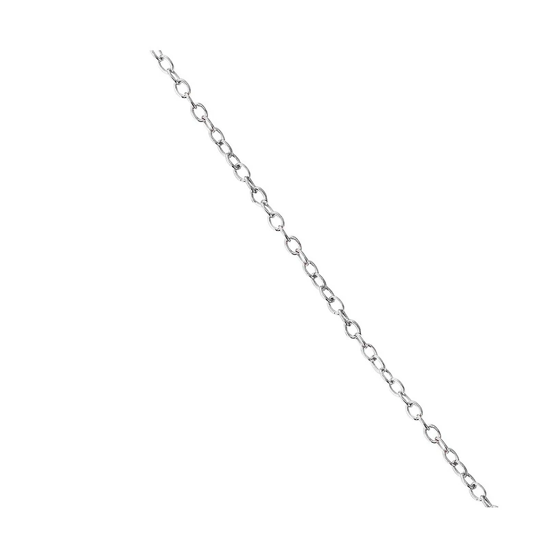 Sterling Silver White Gold Plated Clear Cubic Zirconia Stud Necklace