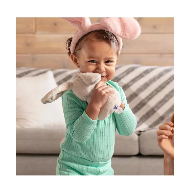 Sperric Easter Baby Plush Bunny Holding Carrot - Plush Bunny Sensory Easter Decorations Toy for Newborns and Infants Plushie Easter Toys