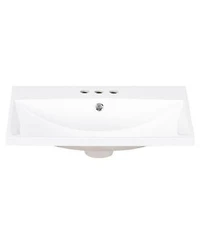 Sillysis Rectangular Ceramic Vanity Top With Sink 3 Faucet Holes Easy Maintenance Bathroom Countertop