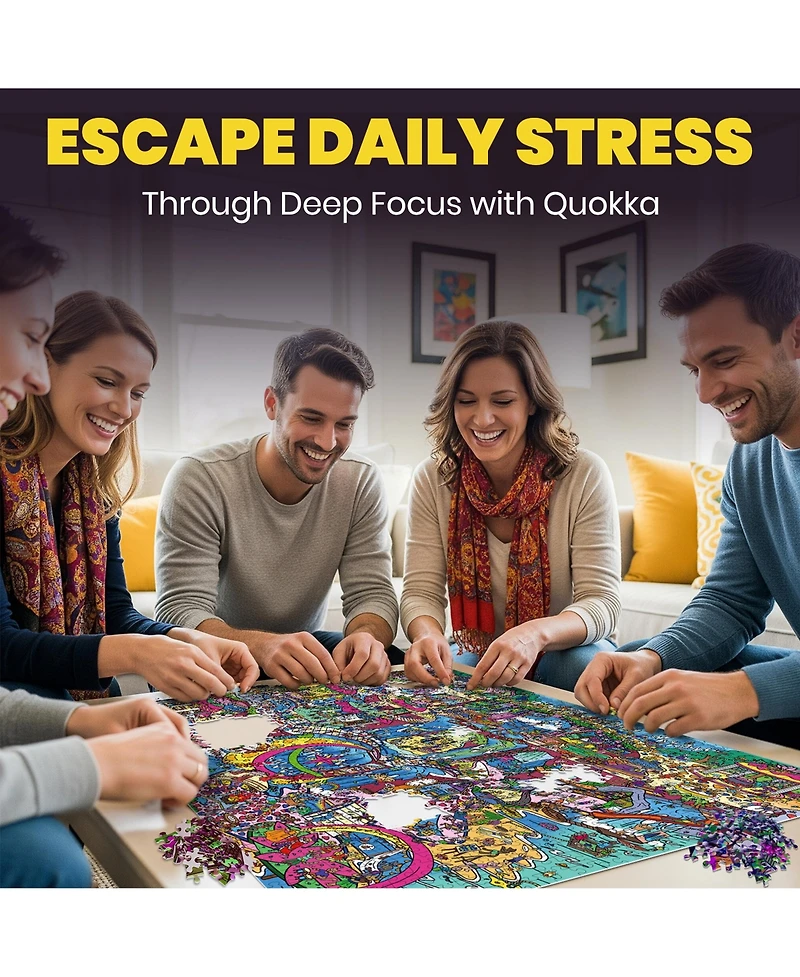 Quokka 1000 Piece Puzzle for Adults with 223 Hidden Secrets & Audio Story – Blush Lotus Kingdom