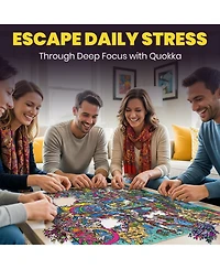 Quokka 1000 Piece Puzzle for Adults with 223 Hidden Secrets & Audio Story – Blush Lotus Kingdom