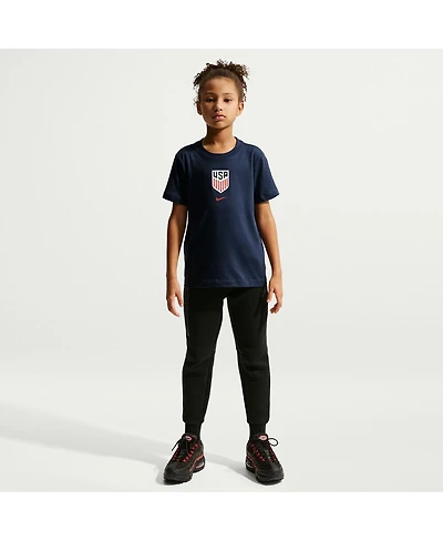 Nike Big Boys and Girls Blue Usmnt Crest T-Shirt