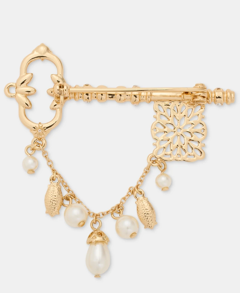 Lauren Ralph Lauren Crystal & Imitation Pearl Key Pin
