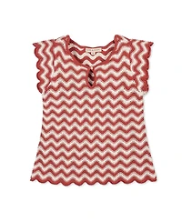 Hope & Henry Women's and Organic Flutter Sleeve Sweater Top