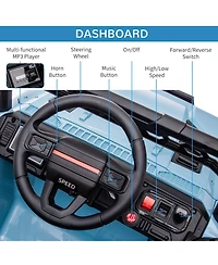 Aosom Battery-Operated Ride on Toy W/ Music, Outdoor Toy for Toddlers & Kids, Blue