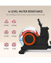 Soozier Foldable Water Rowing Machine with Wheels for Home Gym,