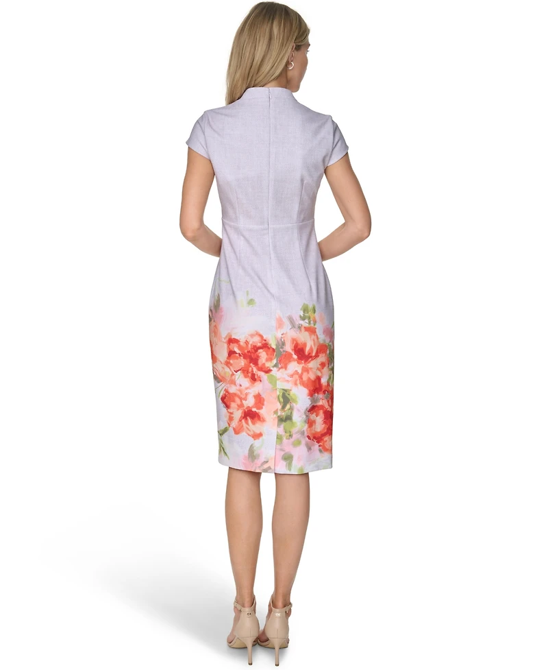 Calvin Klein Women's V Neck Midi Dress