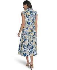 Calvin Klein Collared Sleeveless Midi Dress